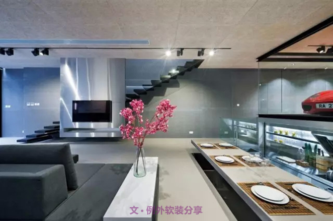 室內(nèi)設計師一任性，豪車也成裝飾品-別墅設計_軟裝設計_室內(nèi)設計_豪宅設計-深圳例外軟裝設計公司